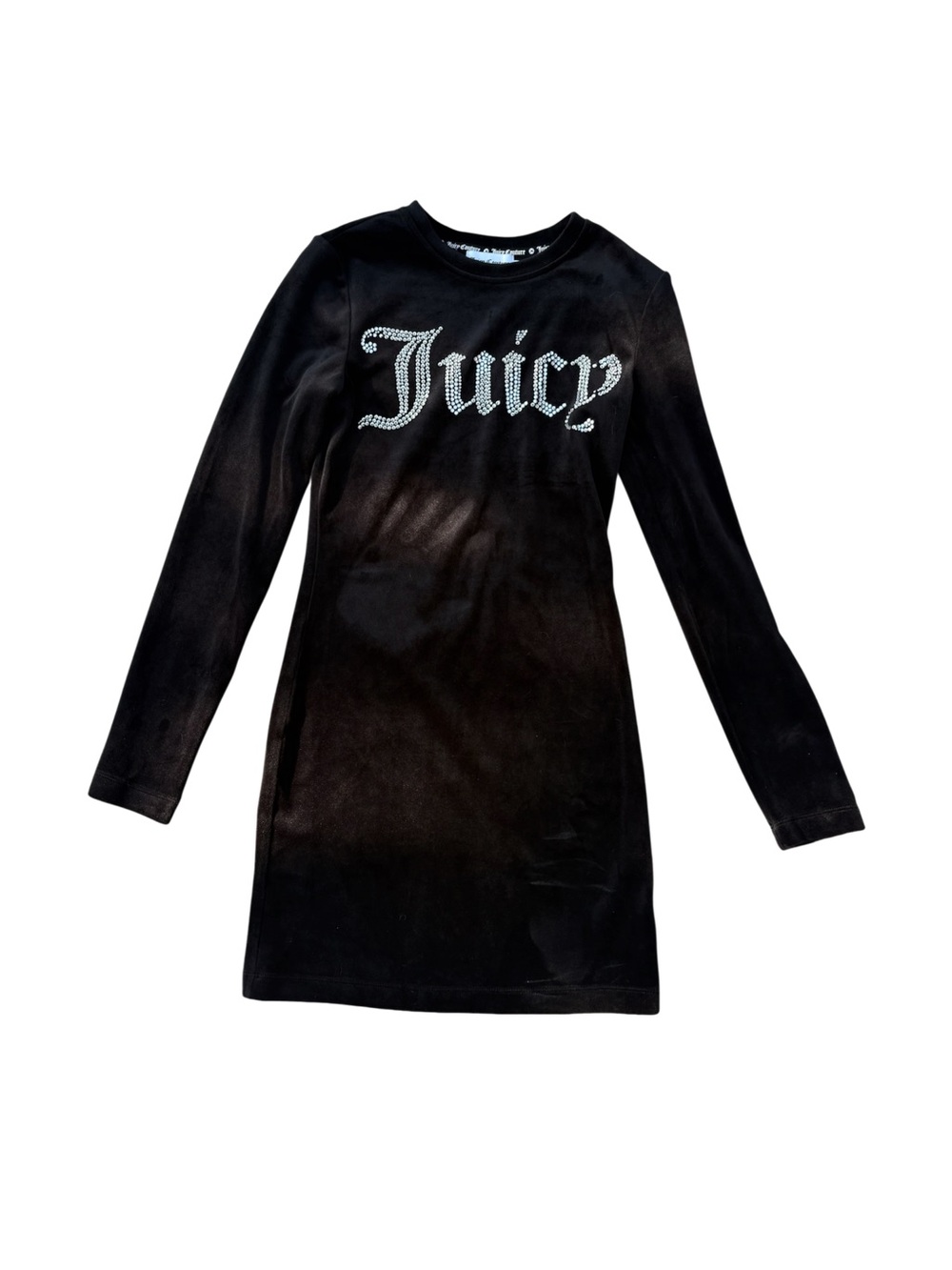Juicy Couture Black Velour Rhinestone 'Juicy' Logo Dress